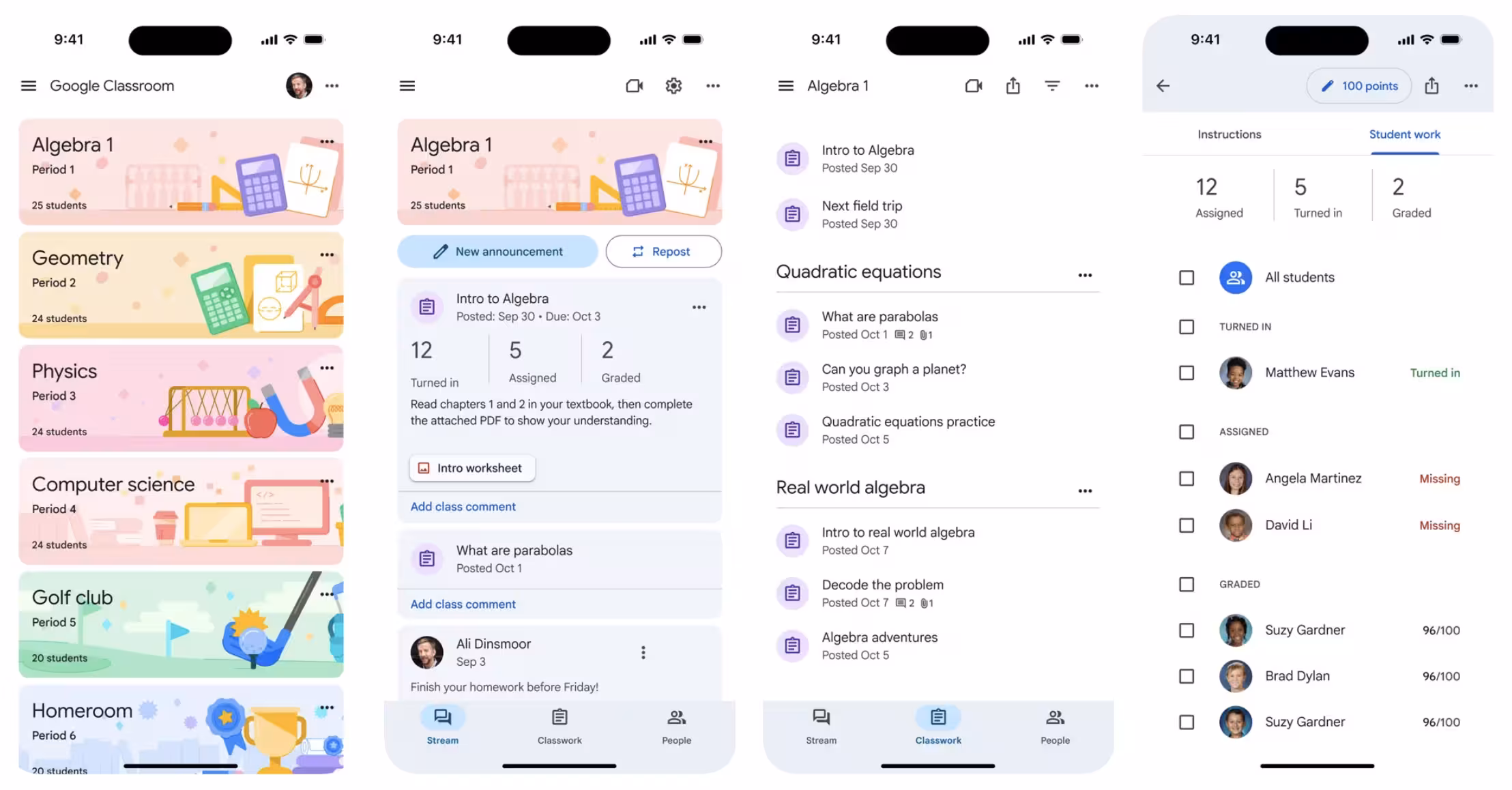 Google Classroom with Gemini AI screenshot